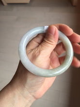 Load image into Gallery viewer, 54.6mm certified 100% natural Type A light gray white purple round cut jadeite jade bangle AA120-4902