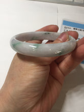 Load image into Gallery viewer, 58.7mm certified Type A 100% Natural purple white green with green floating flowers Jadeite Jade bangle BL126-1267