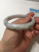 Load image into Gallery viewer, 58.7mm certified Type A 100% Natural purple white green with green floating flowers Jadeite Jade bangle BL126-1267