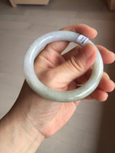 Load image into Gallery viewer, 54.6mm certified 100% natural Type A light gray white purple round cut jadeite jade bangle AA120-4902