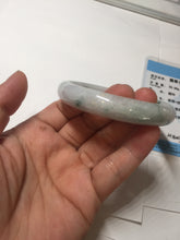 Load image into Gallery viewer, 58.7mm certified Type A 100% Natural purple white green with green floating flowers Jadeite Jade bangle BL126-1267
