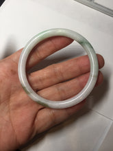 Load image into Gallery viewer, 53.5mm certified 100% natural Type A dark green black white Blooming Ink(水墨花开) jadeite jade bangle PB292-0508