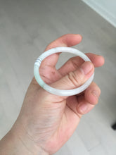 Load image into Gallery viewer, 51mm certified 100% natural type A icy watery light green/white slim oval round cut jadeite jade bangle AD105-8115