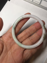 Load image into Gallery viewer, 53.9mm 100% natural Type A sunny green white purple round cut jadeite jade bangle BL96-4661