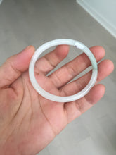 Load image into Gallery viewer, 51mm certified 100% natural type A icy watery light green/white slim oval round cut jadeite jade bangle AD105-8115