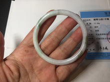 Load image into Gallery viewer, 53.5mm certified 100% natural Type A dark green black white Blooming Ink(水墨花开) jadeite jade bangle PB292-0508