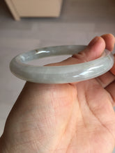 Load image into Gallery viewer, 54.7mm 100% natural type A icy watery light green/brown/black seaweed round cut jadeite jade bangle Q140-5253
