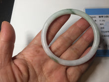 Load image into Gallery viewer, 53.9mm 100% natural Type A sunny green white purple round cut jadeite jade bangle BL96-4661