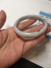 Load image into Gallery viewer, 58.7mm certified Type A 100% Natural purple white green with green floating flowers Jadeite Jade bangle BL126-1267