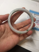 Load image into Gallery viewer, 58.7mm certified Type A 100% Natural purple white green with green floating flowers Jadeite Jade bangle BL126-1267