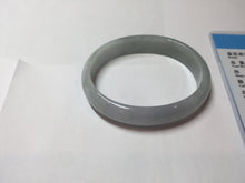 Load image into Gallery viewer, 45mm Certified Type A 100% Natural light green purple white flat Oval Jadeite Jade Bangle PJ70-2195