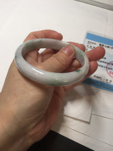 Load image into Gallery viewer, 58.7mm certified Type A 100% Natural purple white green with green floating flowers Jadeite Jade bangle BL126-1267