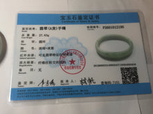Load image into Gallery viewer, 45mm Certified Type A 100% Natural light green purple white flat Oval Jadeite Jade Bangle PJ70-2195