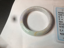Load image into Gallery viewer, 58.5 mm Certified Type A 100% Natural yellow/light purple/green(FU LU SHOU) Jadeite Jade bangle AF79-0586