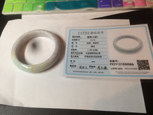 Load image into Gallery viewer, 58.5 mm Certified Type A 100% Natural yellow/light purple/green(FU LU SHOU) Jadeite Jade bangle AF79-0586