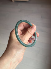 Load image into Gallery viewer, 59.3mm Certified Type A 100% Natural dark green/blue/gray Guatemala slim round cut Jadeite bangle BP192-2456