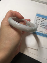 Load image into Gallery viewer, 58.7mm certified Type A 100% Natural purple white green with green floating flowers Jadeite Jade bangle BL126-1267