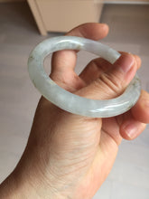 Load image into Gallery viewer, 54.7mm 100% natural type A icy watery light green/brown/black seaweed round cut jadeite jade bangle Q140-5253