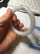 Load image into Gallery viewer, 53.5mm Certified Type A 100% Natural light green white round cut Jadeite bangle PF60-0516