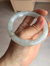 Load image into Gallery viewer, 54.7mm 100% natural type A icy watery light green/brown/black seaweed round cut jadeite jade bangle Q140-5253