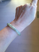 Load image into Gallery viewer, 52mm Certified Type A 100% Natural icy watery light green/dark green/black oval Jadeite bangle PD108-8546