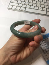 Load image into Gallery viewer, 58.8mm Certified type A 100% Natural oily dark green (老油青) gray black Mountains Afar (远山)Jadeite bangle PH240-1627