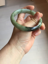 Load image into Gallery viewer, 57mm certified Type A 100% Natural dark green gray light purple round cut Jadeite Jade bangle PE94-6189