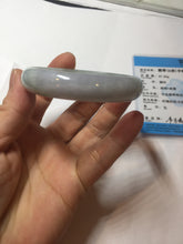 Load image into Gallery viewer, 45mm Certified Type A 100% Natural light green purple white flat Oval Jadeite Jade Bangle PJ70-2195