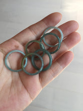 Load image into Gallery viewer, 19mm size 9 100% natural type A icy watery green/blue slim style Guatemala jadeite jade band ring group BP72