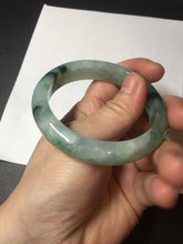 Load image into Gallery viewer, Shopify only 52.9mm Certified Type A 100% Natural green flying flowers Jadeite Jade bangle BF124-8563