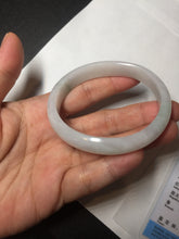 Load image into Gallery viewer, 52mm certified Type A 100% Natural green/white oval Jadeite Jade bangle BM60-0287
