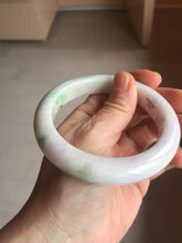 Load image into Gallery viewer, 60.4mm 100% Natural type A sunny green purple white Jadeite Jade bangle PE45-5505