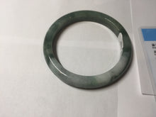 Load image into Gallery viewer, 57.6mm Certified type A 100% Natural oily dark greenwhite gray black watermelon rind (瓜油青) Jadeite bangle AZ187-1630