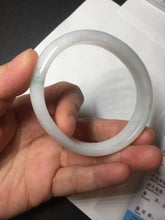Load image into Gallery viewer, 52mm certified Type A 100% Natural green/white oval Jadeite Jade bangle BM60-0287