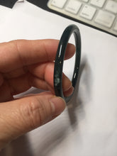 Load image into Gallery viewer, 51.9mm certified Type A 100% Natural dark green/black/gray Guatemala slim round cut Jadeite bangle PH181-2446