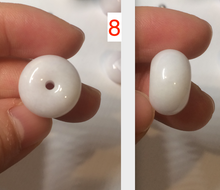 Load image into Gallery viewer, Type A 100% Natural white/light purple drum shape Jadeite Jade bead/pendant BF95