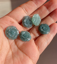 Load image into Gallery viewer, 100% Natural blue gray green Guatemala jadeite Jade flower pendant group BH61