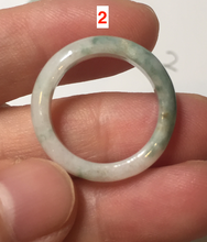 Load image into Gallery viewer, 100% natural type A icy watery green/white/yellow/purple jadeite jade band ring group R111
