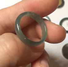 Load image into Gallery viewer, 17.1mm 6 3/4 100% natural type A icy watery green/blue icy watery Guatemala jadeite jade band ring group BP80
