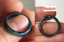 Load image into Gallery viewer, 16.3mm size5 3/4 100% natural type A icy watery green/blue icy watery Guatemala jadeite jade band ring group BP84