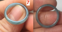Load image into Gallery viewer, 15.3mm size 4 1/2 100% natural type A icy watery green/blue icy watery Guatemala slim jadeite jade band ring group AQ87