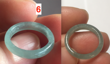 Load image into Gallery viewer, 14.5mm 3 1/2 100% natural type A icy watery green/blue Guatemala jadeite jade band ring BP67