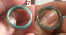 Load image into Gallery viewer, 17.5mm 7 1/4 100% natural type A icy watery green/blue icy watery Guatemala jadeite jade band ring group BP78