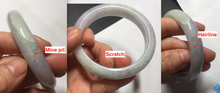 Load image into Gallery viewer, 58.7mm certified Type A 100% Natural icy watery green/purple Jadeite Jade bangle AU17-0866