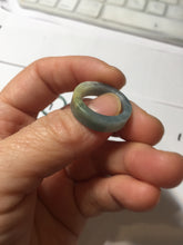 Load image into Gallery viewer, 15.7mm size 5 100% natural type A icy watery green/blue icy watery Guatemala jadeite jade band ring group BP87