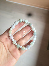Load image into Gallery viewer, 100% natural type A green/purple/brown/yellow jadeite jade beads bracelet AQ76