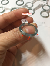 Load image into Gallery viewer, 18.8mm size 8 3/4 100% natural type A icy watery green/blue slim style Guatemala jadeite jade band ring group PE78