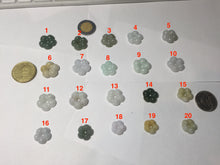 Load image into Gallery viewer, Type A 100% Natural light green/white/purple jadeite Jade Hawaiian flower Pendant AA66