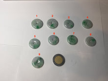 Load image into Gallery viewer, 19.3-22.4mm Type A 100% Natural sunny green/purple/gray Jadeite Jade Safety Guardian Button donuts Pendant group BL147