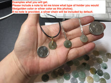 Load image into Gallery viewer, 12.5-13mm Type A 100% Natural icy watery green purple white yellow Jadeite Safety Guardian Button donuts pendant PF2
